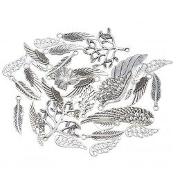 Silver Tone Alloy Mixed Wings Pendant