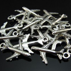 Silver Airplane charm