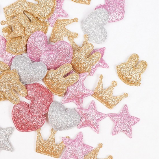 Glitter Patches Crown Rabbit Heart 