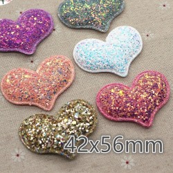 Glitter Heart Felt Appliques