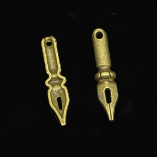 Antique Bronze vintage ink pen nib Charms Antique Bronze vintage ink pen nib Charms