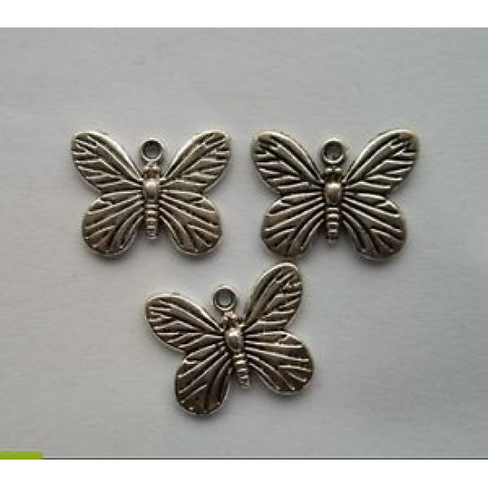 Tibetan silver butterfly charm pendant 