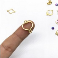DIY Bracelet Mini Heart Gold Charm Bezel 