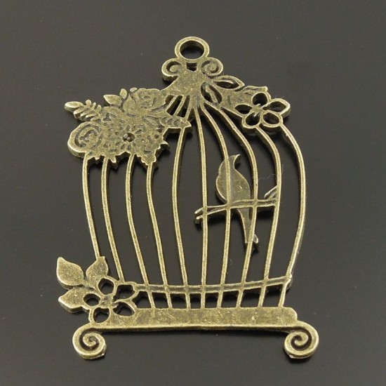 Bronze Tone Bird Birdcage