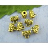 Gold Tone Carved Tube Spacer Beads Bail