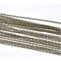 10Mtr Bronze Tone Flat Link-Opened Chains 3x2mm
