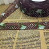 Brown Organza printed ribbon