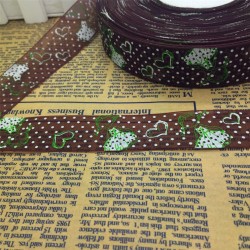 Brown Organza printed ribbon