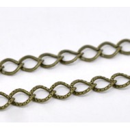 Bronze Tone Textured Link-Opened Curb Chain 