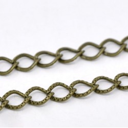 Bronze Tone Textured Link-Opened Curb Chain 