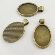 Vintage Bronze Tone Oval Alloy Cameo Setting 