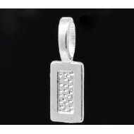 Silver Plated Tag Glue on Bail