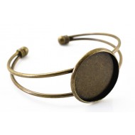 Bronze Plated Bangle Base Bracelet Round Blank Tray Bezel 