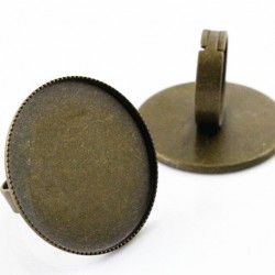Brass Round Adjustable Ring Settings Blank
