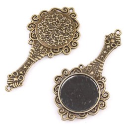 Vintage Bronze Round Mirror