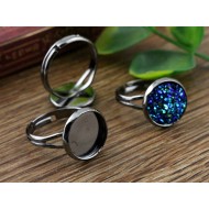 Gun Black Plated Brass Adjustable Ring
