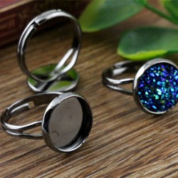 Gun Black Plated Brass Adjustable Ring
