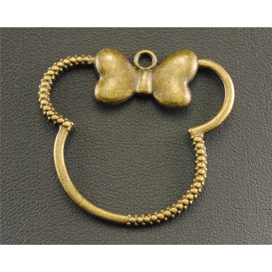 Metal Minnie Mouse Bezel Charm