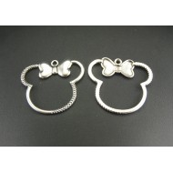 Metal Minnie Mouse Bezel Charm