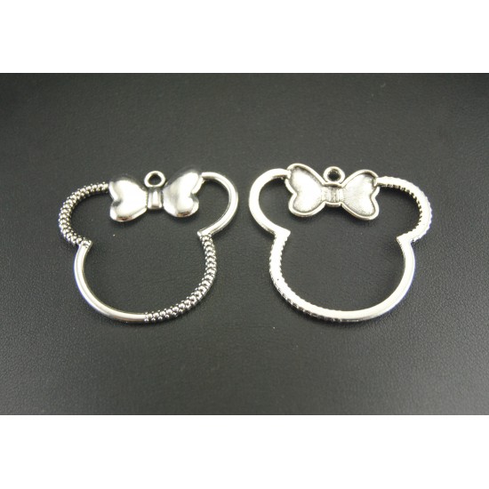 Metal Minnie Mouse Bezel Charm