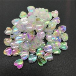Transparent Rainbow Heart Bead