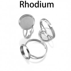 Cabochon Base Brass Adjustable Ring