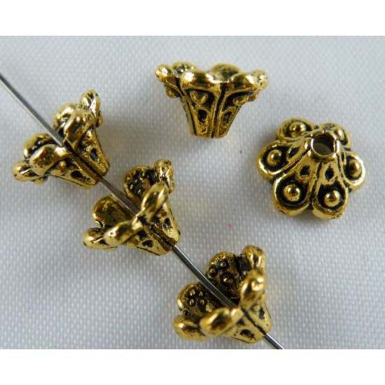 Gold Plated Flower Bead Caps