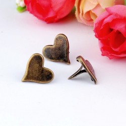 Bronze Heart Brads 