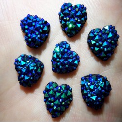 Blueish Black Heart Bling