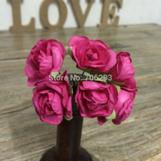Dark pink Paper rose - 3cm
