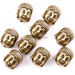 Tibetan Bronze Buddha Head Spacer Beads 