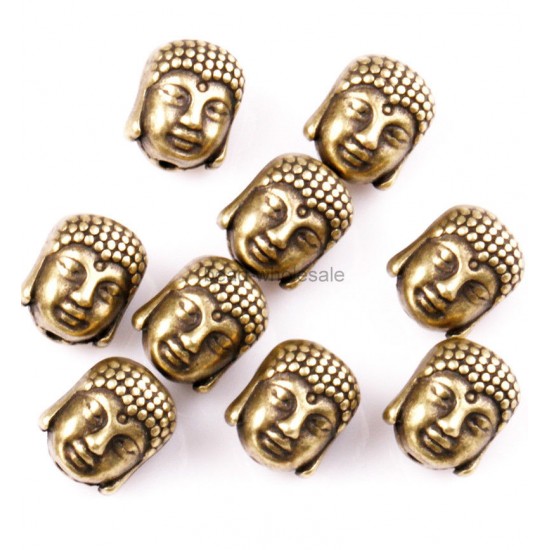 Tibetan Bronze Buddha Head Spacer Beads 