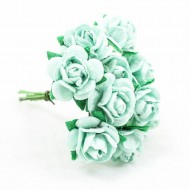 Aquamarine  15mm Mulberry Paper rose