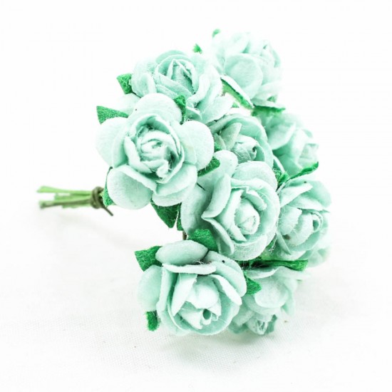 Aquamarine  15mm Mulberry Paper rose