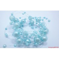 Blue fused pearl string