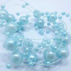 Blue fused pearl string
