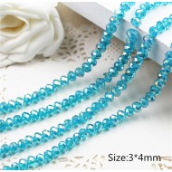 3x4mm Lakeblue AB Roundelle Crystal