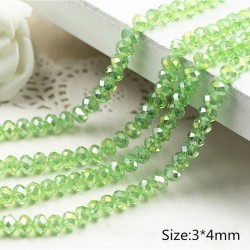 3x4mm Light green AB Roundelle Crystal