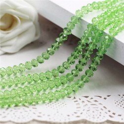 3x4mm Light green Roundelle Crystal 