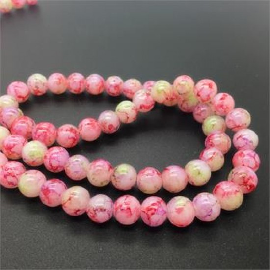 Pink Green Double Color glass beads