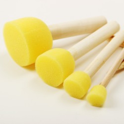 4Pcs/Set Sponge Paint Brush Original Wooden Handle